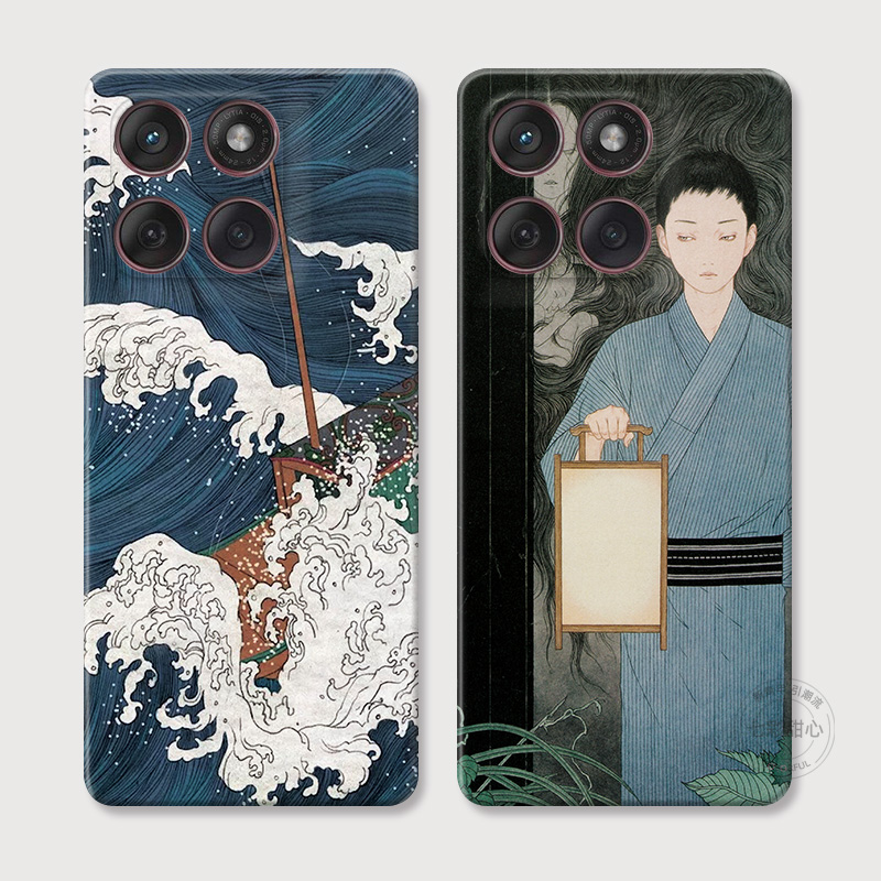 乘风破浪会有时适用摩托罗拉edge60pro手机壳50/40/S30/G86G85G84G75G56G55G54复古文艺浮世绘油画男生女款软