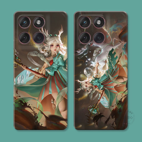 遇见神鹿适用摩托罗拉edge60pro手机壳50/40/S30/G86G85G84G75G56G55G54可爱瑶妹卡通男生女款防摔软