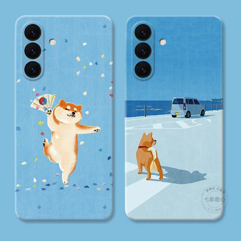 可爱柴犬适用三星A56手机壳A73A72A71A70A55A54A53A52A36A35A34A33A26a25A16A15情侣狗狗个性卡通搞怪女款软