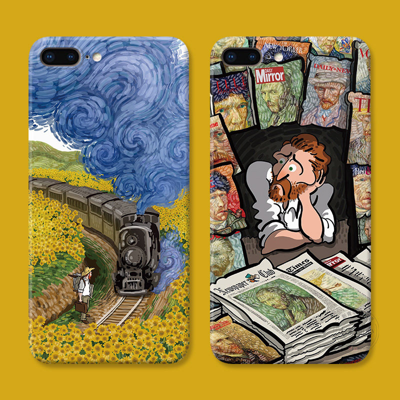 花田火车适用iPhone7/8plus苹果X手机壳6s可爱XS梵高XR油画xsmax文艺5se第一1二2三3代女款防摔软
