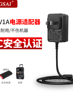 景赛 15V1A电源适配器通用纽曼汽车应急启动电源线便携式木吉他音箱广场舞拉杆音响充电器开关直流dc15伏0.8A