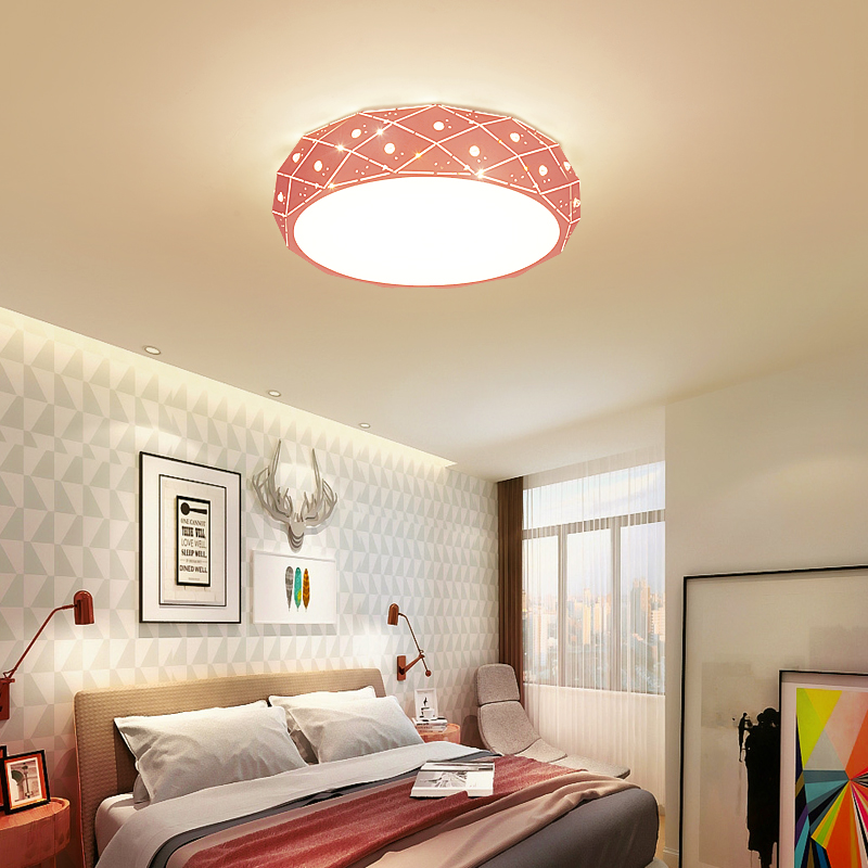 led吸顶灯圆形卧室灯水晶客厅餐厅灯温馨浪漫婚房间灯创意阳台灯