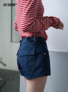 DD「Back to 90s」腰部带调节扣 复古低腰工装全棉水洗休闲短裤女