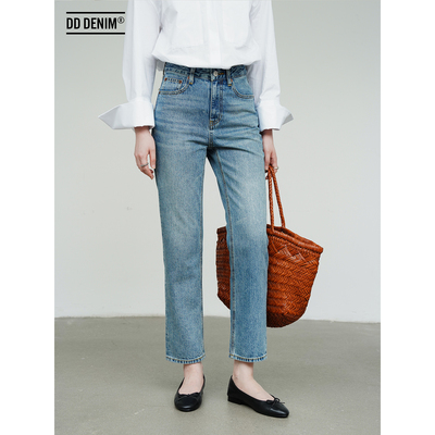 薄款天丝牛仔牛仔直筒裤夏九分裤