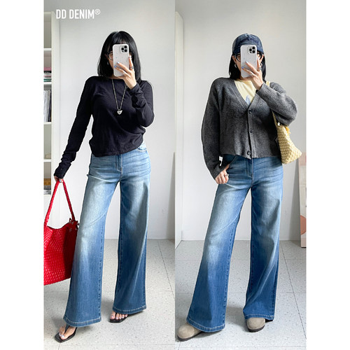 「天生直腿」极简弹力直筒裤