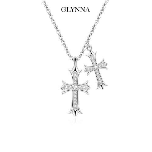 双倍爱意十字为证十字架项链