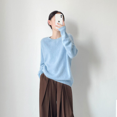 拉毛高级感保暖山羊绒羊毛衫