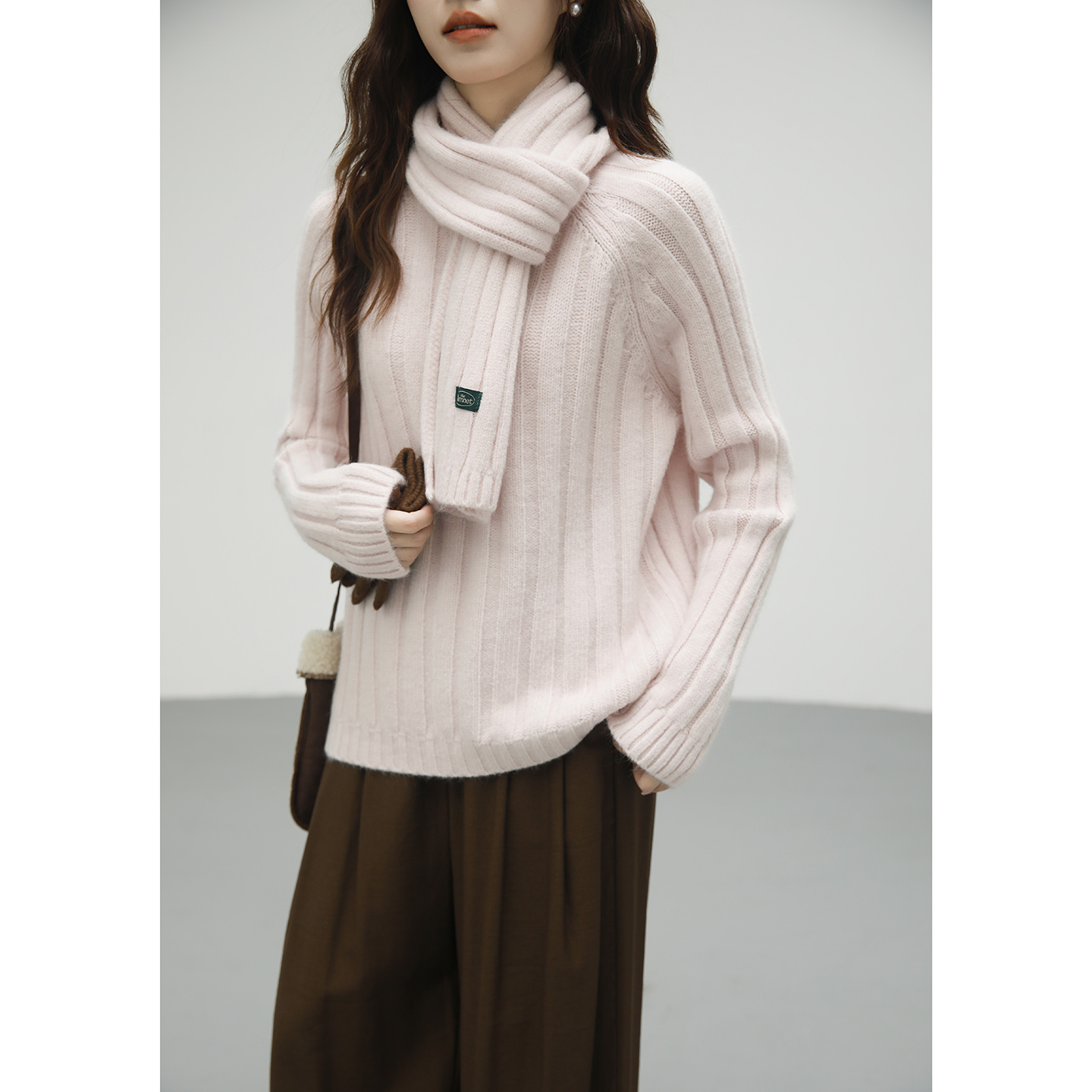 气质温柔针织毛衣套装