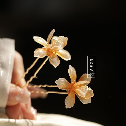 发饰头饰琉璃玉兰古典日常发簪子