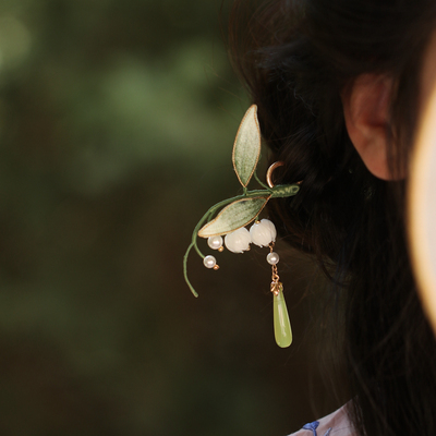 铃兰花流苏宋制汉服发饰苍竹清新