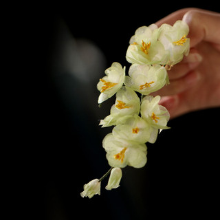 绿映小梅 薄荷绿发簪日常通勤中式马面裙小边夹女童汉服古风超仙