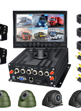 车载录像机MNVR套装6路硬盘双SD卡4G网络GPS监控6路IPC摄像头