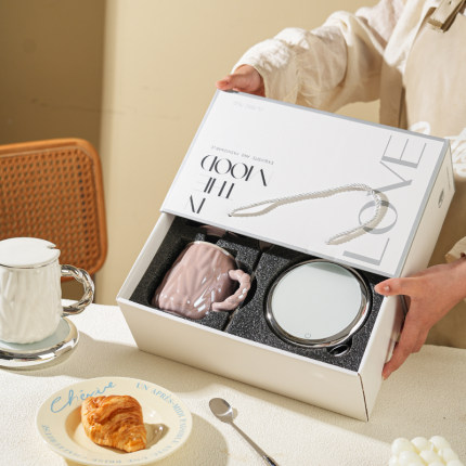 舍里轻奢暖暖杯55度恒温杯礼盒装加热马克杯牛奶杯伴手年会礼品杯