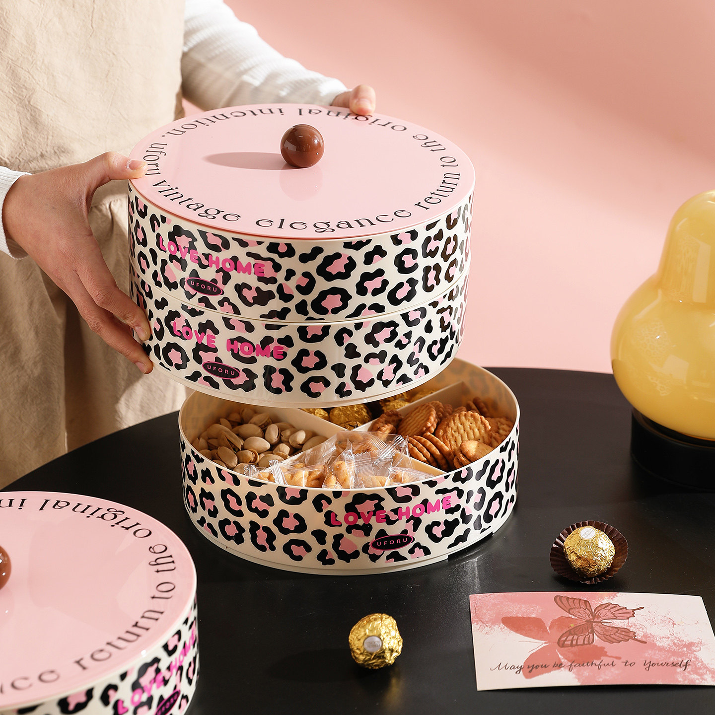 舍里简约设计多层果盘干果收纳盒