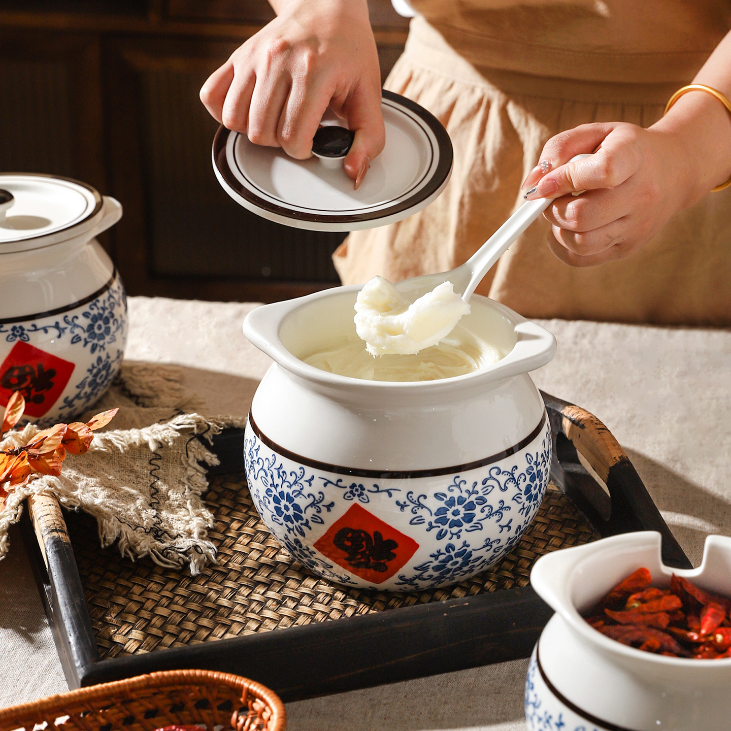 舍里大容量猪油罐油泼辣子专用罐