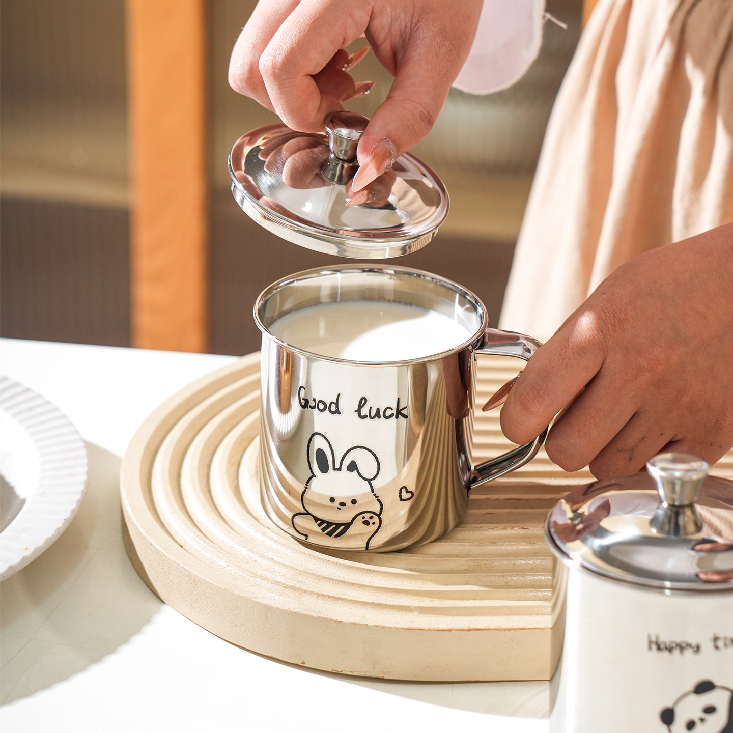 舍里可爱食品级不锈钢家用饮料杯