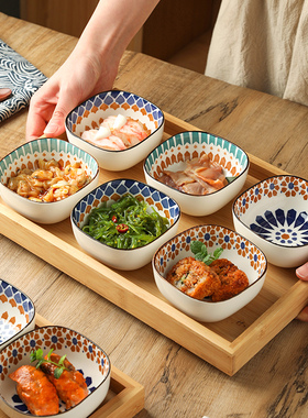 舍里波西米亚家用复古陶瓷味碟火锅蘸料碟日式零食小碟小菜咸菜碟