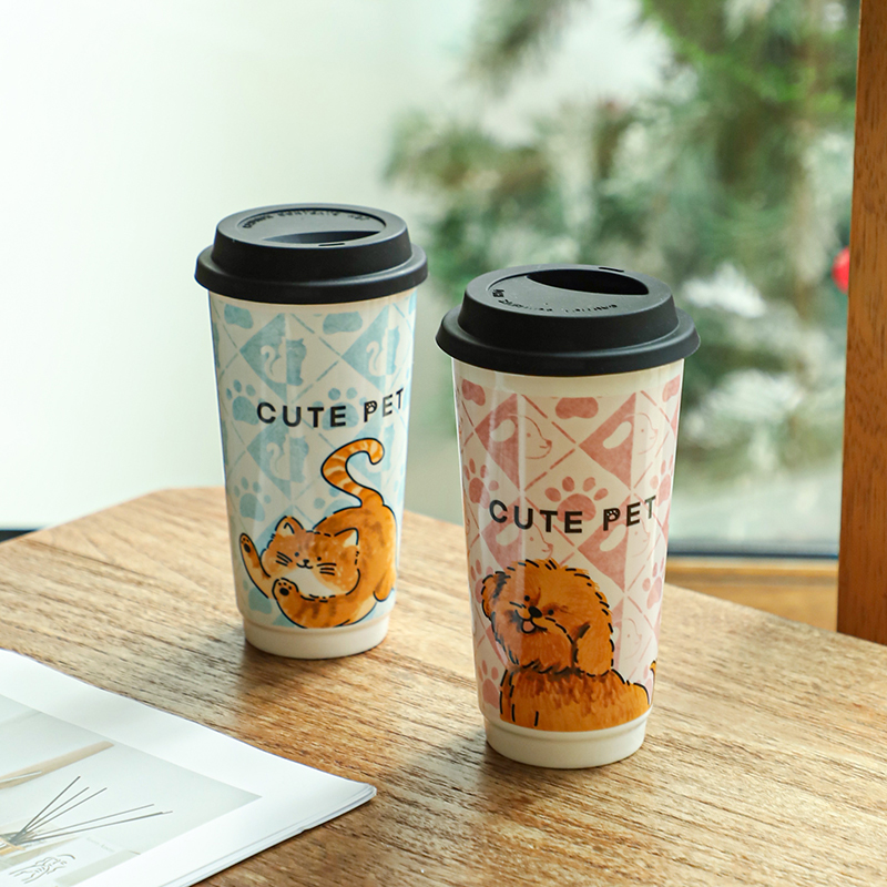 舍里可爱手握杯情侣对杯实用礼物