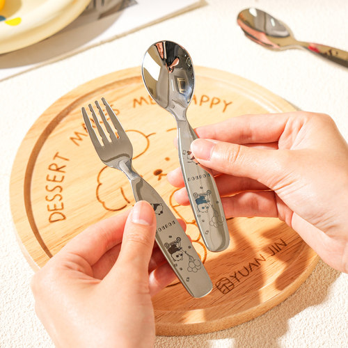 舍里食品级不锈钢高颜值叉勺调羹