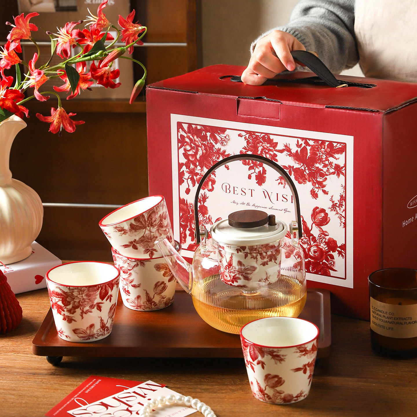 舍里法式茶具套装家用客厅待客茶杯茶壶水具礼盒新婚礼物伴手礼