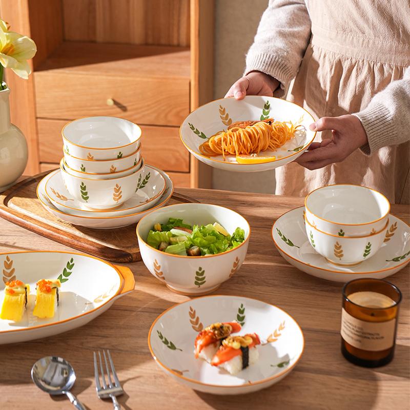 舍里安心釉下彩吃饭碗小碗餐盘