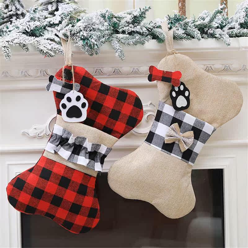 new navidad 2021 burlap bones pendant christmas stocking chi