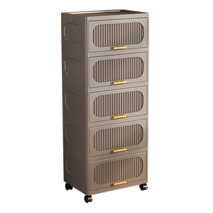 翻盖式储物柜客厅零食收纳柜家用宝宝衣柜塑料儿童多层衣服整理柜