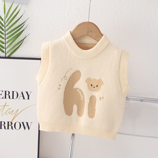 宝宝马甲春秋装男女童坎肩毛线马夹新生婴儿毛衣外套纯棉背心外穿