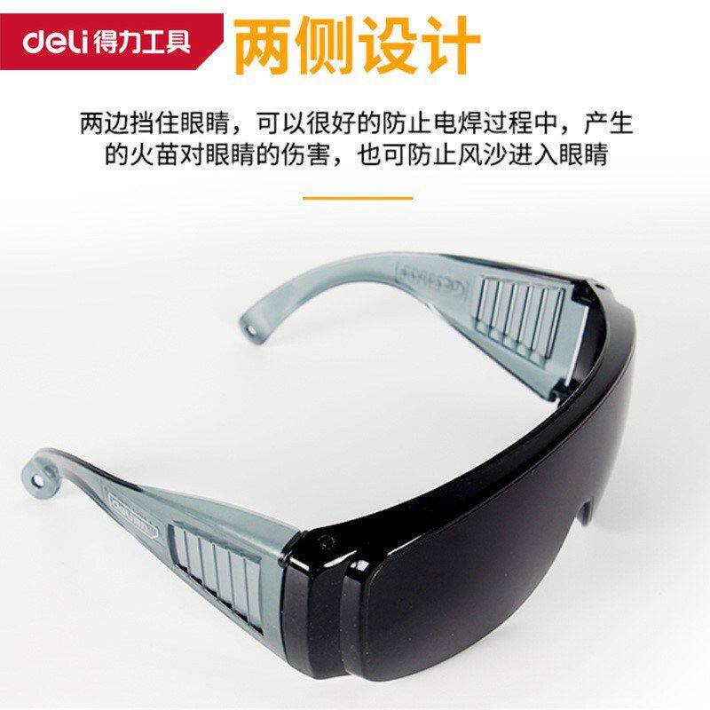 得力护目镜劳保高清透明防飞溅防沙尘摩托车骑行防护眼镜 DL23902