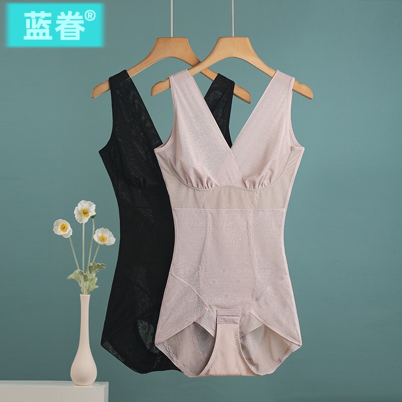 夏季超薄塑身衣收腹束腰塑形提臀美体无痕夏天薄款连体束身内衣女