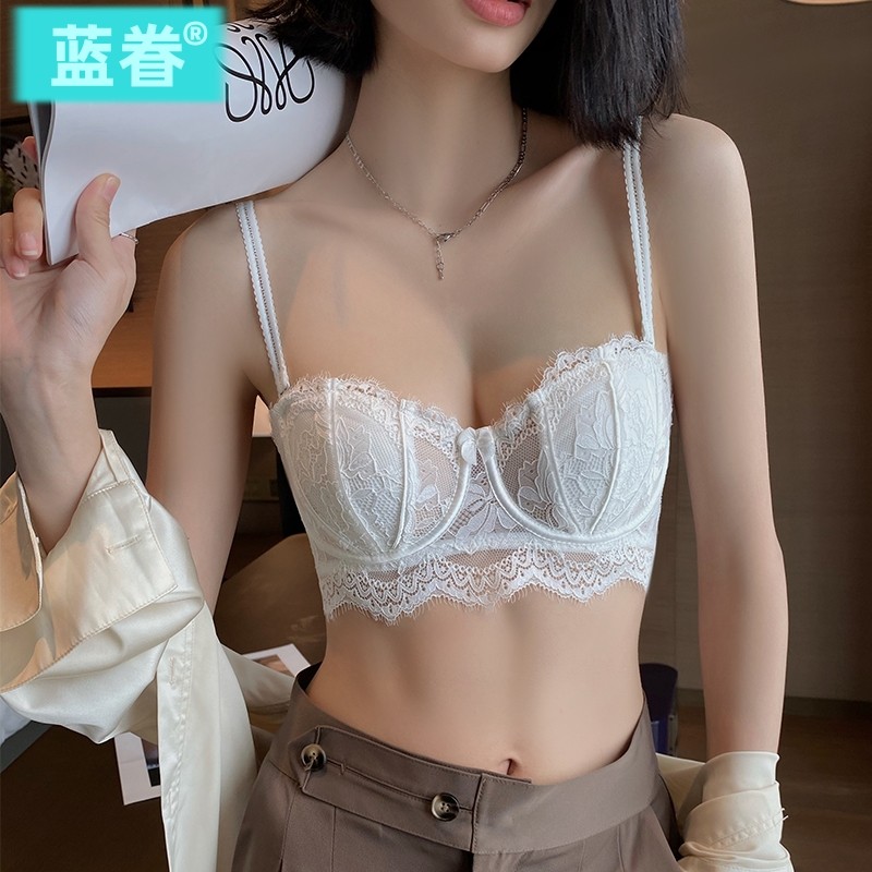 法式内衣女薄款大胸显小收副乳防下垂性感蕾丝聚拢兔耳杯文胸夏季,女士内衣/男士内衣/家居服,文胸,淘宝优惠券,粉丝福利购,淘宝优惠卷