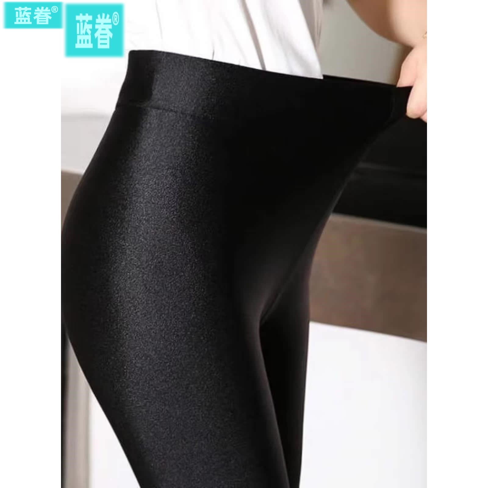 踩脚光泽裤打底裤女秋季外穿加绒加厚保暖棉裤高腰显瘦弹力小脚裤