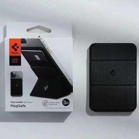 spigen适用苹果iPhone16/15/14/13/12promax磁吸卡包MagSafe尼龙支架卡包配件兼容无线充电器便携式背夹三星