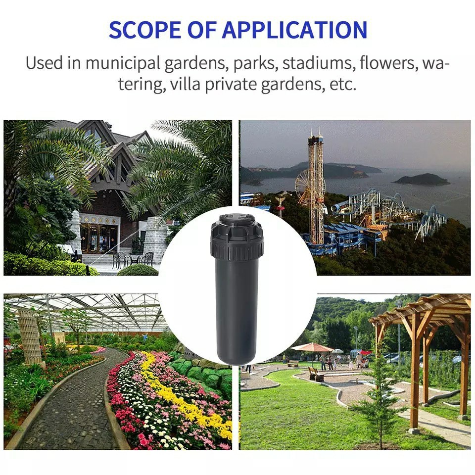 4/6分地埋伸缩喷头360旋转散射草坪绿化喷灌桥梁道路养护仿雨ZX43