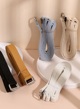 2.5cm宽艾扬格金属扣瑜伽伸展带瑜伽舞蹈拉伸开肩便携家用辅具