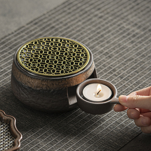 复古蜡烛加热温茶炉底座提香器煮茶炉明火烤橘子炉热茶暖茶温茶器