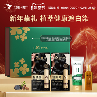 【新年礼盒】韩愢染发膏染发剂轻染膏无氨植物纯无对苯二胺盖白发