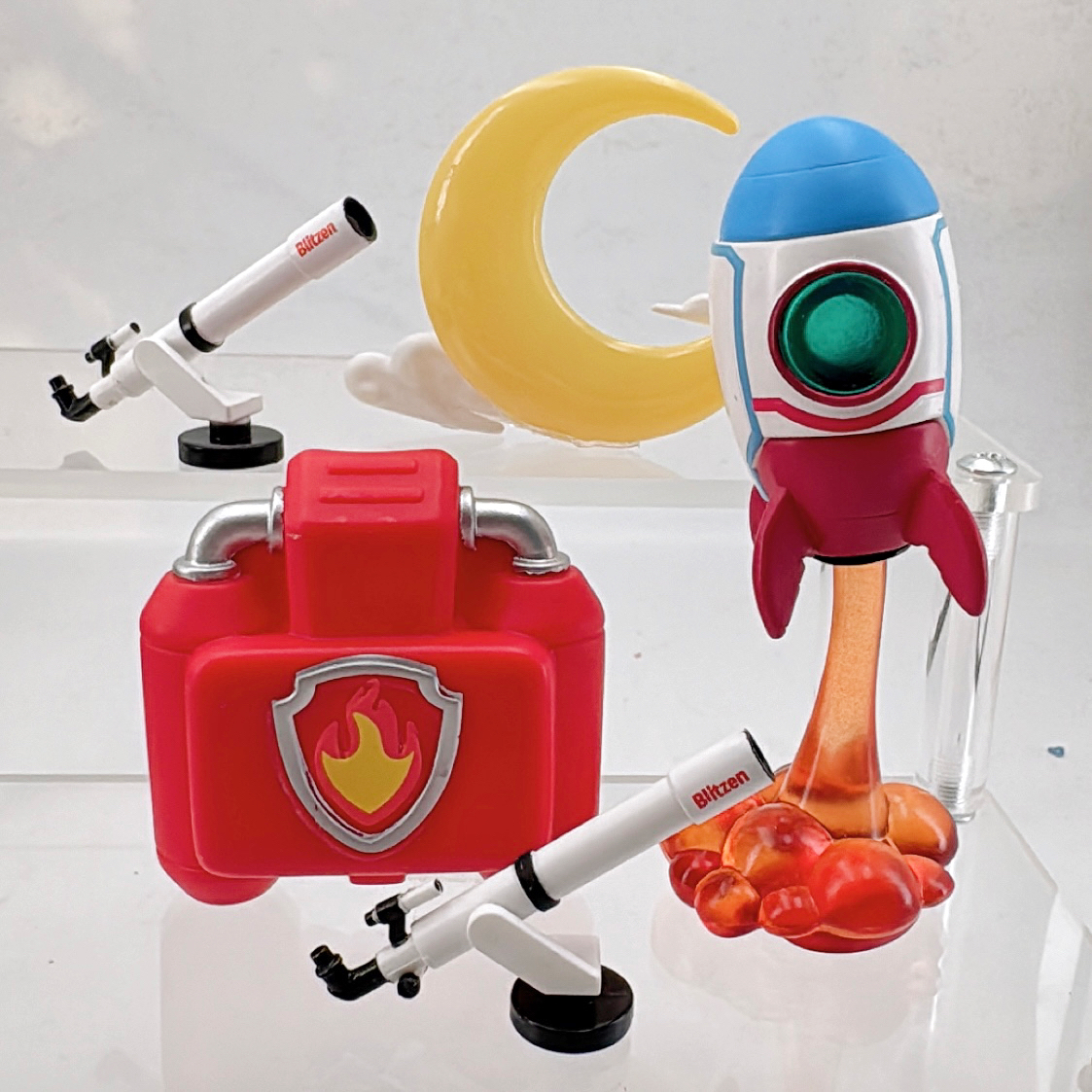 散货现货天文望远镜火箭喷射燃料包哆啦A梦盲盒配件摆件diy奶油胶