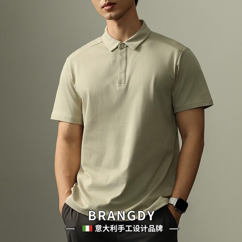 Brangdy意大利夏季通勤速干POLO衫男士轻商务轻薄吸湿透气短袖T恤