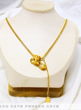 钛钢不掉色别针毛衣链