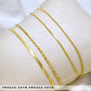 【钛钢不掉色】小众设计新款简约百搭双层小米珠圆珠蛇骨手链手饰