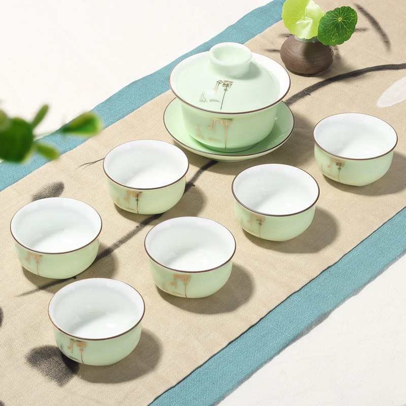 龙泉陶瓷功夫套装家用茶壶仁峰