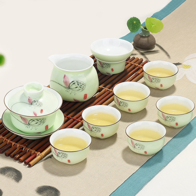 龙泉陶瓷功夫套装家用茶壶仁峰