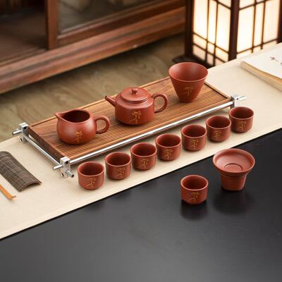 13头德钟爱莲说金色手绘陶瓷茶具居家品茗轻奢雅致功夫茶器茶道雅
