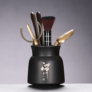 茶道六君子禅茶一味茶具配件用品大全收纳筒泡茶工具配件茶桌摆件