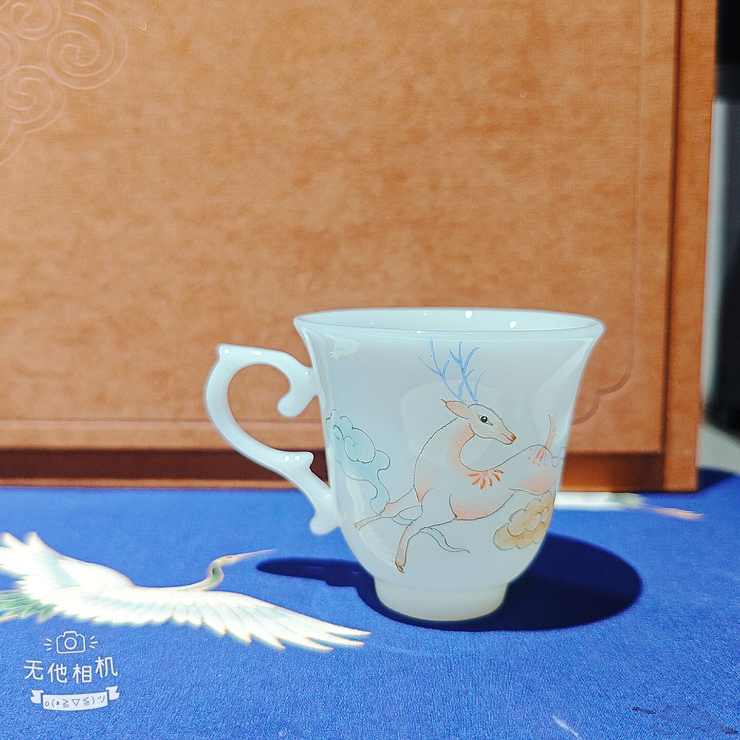 白皙执盏杯九色福鹿三款品茗杯手绘陶瓷茶具居家品茗轻奢雅致精品