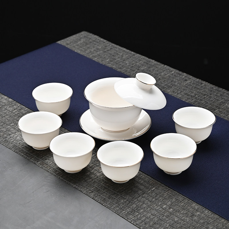 羊脂玉德化白瓷功夫泡茶具图片