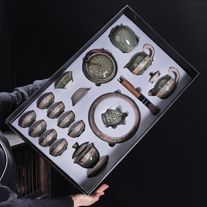 哥窑竹韵功夫茶具套装2026新款喝茶轻奢高档高端大气年轻人上档次