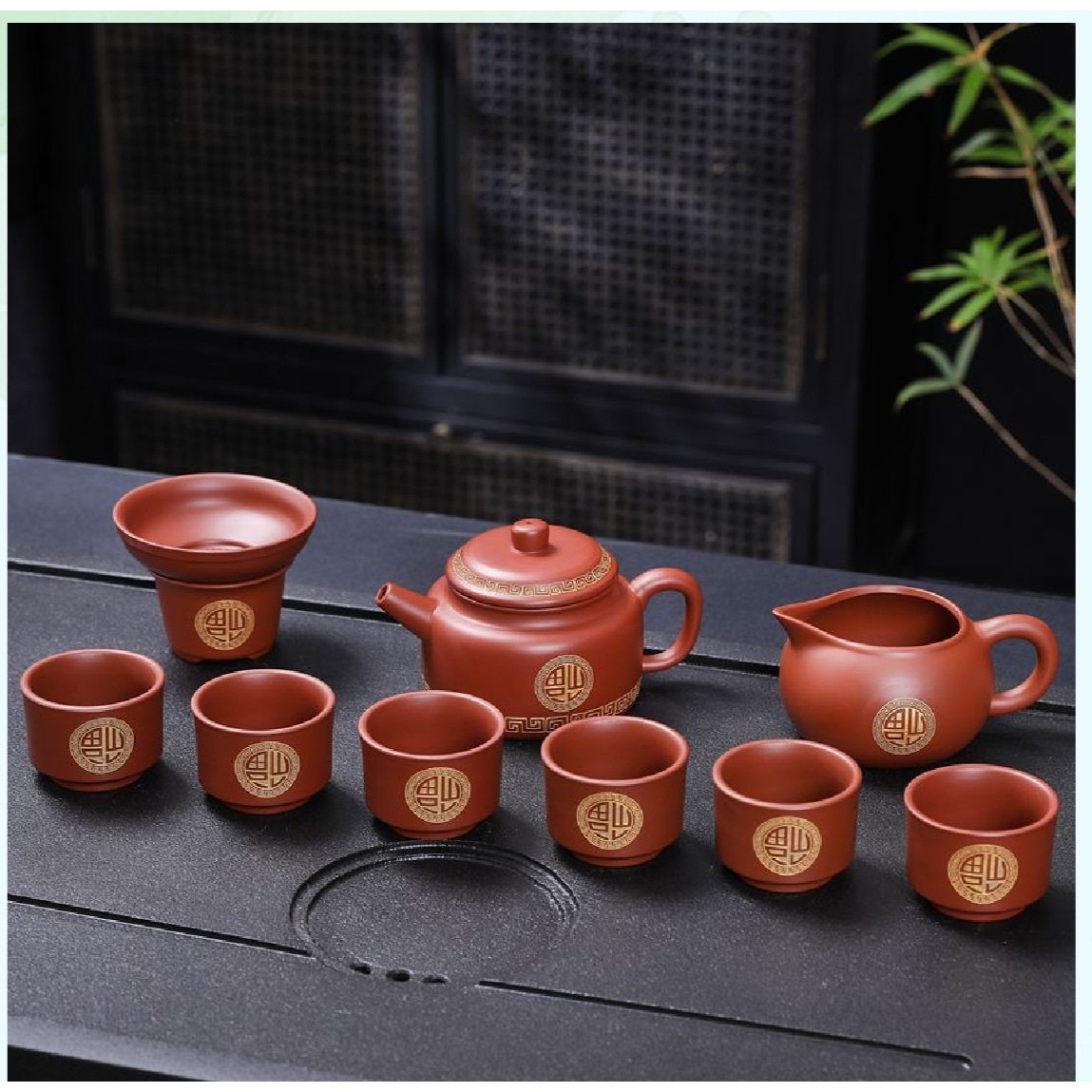 10头一见钟情金福手绘陶瓷茶具居家品茗轻奢雅致功夫茶器茶道雅致