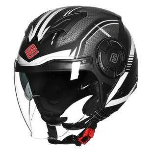 FASEED法赛德双镜片半盔729摩托车头盔4分之3大头围男女冬季通用